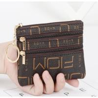 Zero Wallet Women's Short Genuine Leather Texture Small Wallet Multi functional Driver's License Card Bag Soft Leather Key Bag Zipper Bag  Multicolor