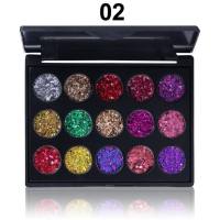 CmaaDu Placa de sombra de ojos con lentejuelas de diamante de 15 colores  Multicolor1