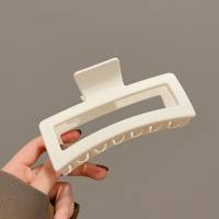 13CM oversized square frosted hair clip bath tray hair clip female back of the head shark clip headwear wholesale  White