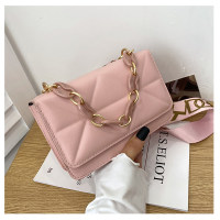 Casual trendy messenger bag niche bag women's stylish small square bag summer new style fashionable simple shoulder bag  Pink