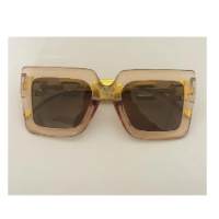 New chain anti-ultraviolet sunglasses European and American fashion square frame women's high-end sunglasses  Multicolor