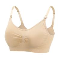 Nursing bras open before feeding, thin underwear for pregnant women, large size bras for pregnancy and postpartum period  Apricot