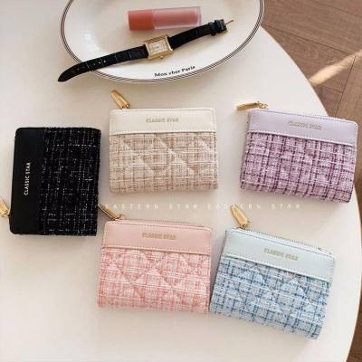 Xiaoxiangfeng Korean large-capacity INS wallet for women students solid color simple Korean version chic
