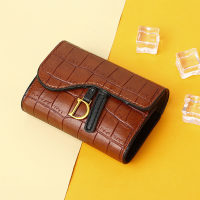 Nouveau petit sac à cartes pour femmes: exquis, haut de gamme, petit, multi-cartes, Design de luxe léger, motif Crocodile, portefeuille populaire  marron