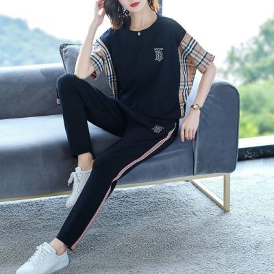 Sports casual suits for women summer new style mother summer short-sleeved T-shirt two-piece suit summer