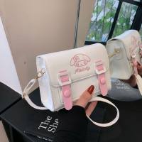 A niche design for women's new Korean version of Instagram style cute contrasting color JK small square bag, single shoulder crossbody bag  Pink