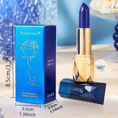 Rose Age Blue Fairy Color Changing Lipstick is Not Easy to Fade and Stain Cup Blue Rose Color Changing Lipstick