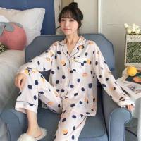 Cardigan pajamas women autumn and winter net celebrity cute long sleeve two-piece suit leisure spring and autumn princess style home clothes  Style 5