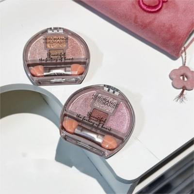 HERORANGE~Misty eye shadow palette, pearlescent pink, to brighten the eyes and contour the eye shadows