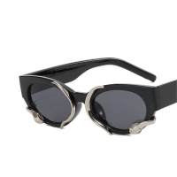 Jennie dreidimensionale Schlangensonnenbrille im gleichen Stil Y2K Retro Hot Girl Technologie Sinn konkave Form Sonnenbrille trendige Frauen  Grau
