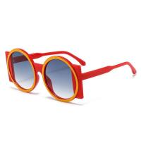 Divertidas gafas de sol de hip-hop con montura redonda irregular grande, personalidad elegante, visera solar, protección UV  naranja