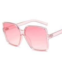 New European and American trend ins large frame sunglasses for men Square frame retro glasses Metal hinge sunglasses for women  Pink