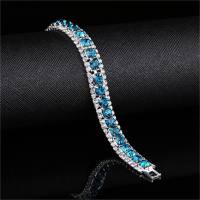 New Fashionable and Exquisite Bridal Wedding Accessories Full of Diamond Colorful Bracelets for Girls Jewelry  peacock blue