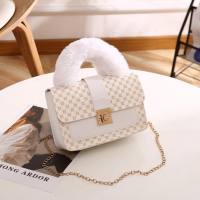 Plush small square bag mini handbag fashion handbag chain bag printed crossbody bag  White