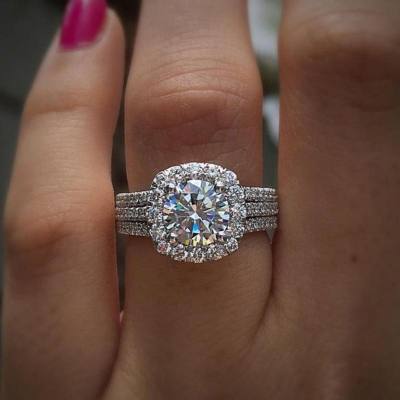 Sanjie cross-border nova moda anéis cheio de diamante zircão jóias anéis de casamento fornecimento de ponto uma peça dropshipping