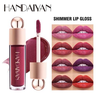 handaiyan Han Daiyan 8-Farben-Glitzer-Lipgloss, samtig, matt, matt, Lippenglasur, langlebig, wasserfest, antihaftbeschichtet