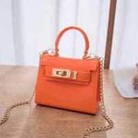 حقيبة جيلي جديدة للنساء، حقيبة أحمر شفاه عصرية متعددة الاستخدامات، حقيبة كيلي جيلي الصغيرة  برتقالي