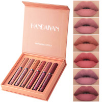 HANDAIYAN Han Daiyan wasserdichter Antihaft-Lippenstift heißes Produkt Schönheit Make-up matt 6 Lipgloss Lipglasur Set Großhandel  Mehrfarbig1