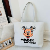 Cartoon printed canvas bags wholesale, student tutoring bags, artistic Chinese style, one shoulder, hand-held canvas bags, large  White