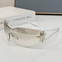 Neue einteilige rahmenlose fünfzackige Stern-Sonnenbrille Millennial Hot Girl Street Shot Y2K-Brille weibliche europäische und amerikanische Persönlichkeits-Sonnenbrille  Mehrfarbig