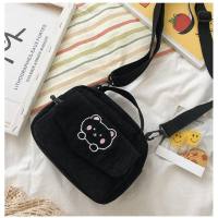Cute girl canvas bag new Korean version ins Japanese style Harajuku canvas messenger bag female student shoulder bag  Black
