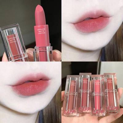 Cappuvini transparent acrylic lipstick matte matte romantic lipstick cinnamon white peach oolong student whitening