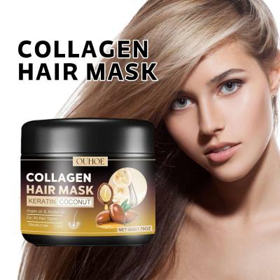 La mascarilla capilar de colágeno OUHOE repara el cabello seco y furioso, hidrata profundamente y suaviza la mascarilla para el cuidado del cabello