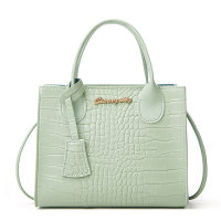 حقيبة السيدات الصيف نمط التمساح علامة الرسالة لون الحلوى قلادة اللون مطابقة حقيبة البلاتين  أخضر
