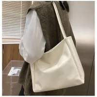 Autumn large bags for women, new trendy and western style tote bag, simple temperament, large capacity shoulder bag, casual crossbody bag  White