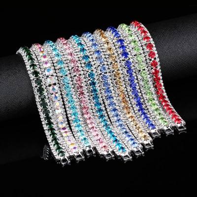 New Fashionable and Exquisite Bridal Wedding Accessories Full of Diamond Colorful Bracelets for Girls Jewelry