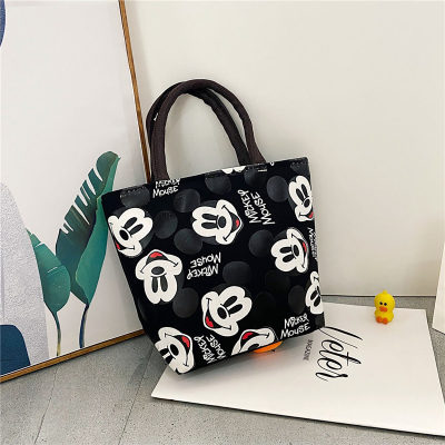 Women's bag cartoon cute handbag thickened small canvas lunch bag mommy print small square bag small handbag for going out