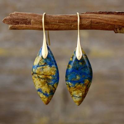New Bohemian Emperor Stone Leaf Pendant Earrings, Popular Ins Jewelry in Europe and America
