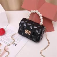 New jelly bag ladies handbags bag pearl hand jelly bag  Black
