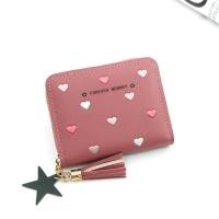 Pochette da donna borsa corta portamonete portamonete porta carte studentessa portamonete piccolo e squisito con clip mimetica amore  Multicolore