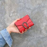 2019 neue reine kleine Brieftasche für Damen, kurz, koreanischer Retro-Stil, vielseitige Klappgeldbörse, grenzüberschreitender Außenhandelsgroßhandel  rot