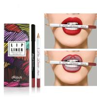 NAGETA upgraded black and white matte lip liner, wooden waterproof lipstick pen, long-lasting and easy to color  Multicolor1