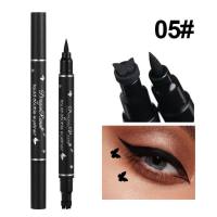 Double-headed star seal eyeliner waterproof and non-smudged novice love plum blossom embellishment eye corner and tail eyeliner  Multicolor1