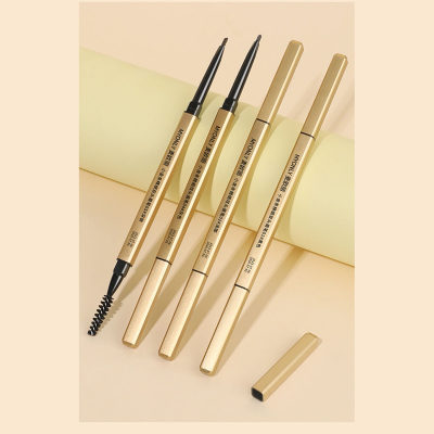 Eyebrow pencil small gold bar small gold chopsticks double-headed eyebrow pencil extremely fine three-dimensional long-lasting waterproof and sweat-proof non-smudged triangle head makeup
