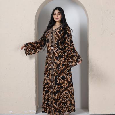 Nahen Osten Muslimischen frauen kleidung Arabischen robe abaya heißer diamant kleid