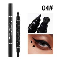 Double-headed star seal eyeliner waterproof and non-smudged novice love plum blossom embellishment eye corner and tail eyeliner  Multicolor 2