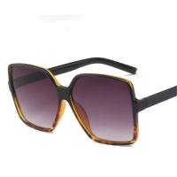 New European and American trend ins large frame sunglasses for men Square frame retro glasses Metal hinge sunglasses for women  Purple