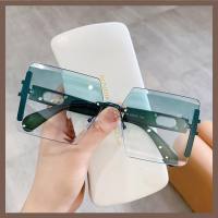Nouveau style européen et américain mode métal grand cadre nouvelles lunettes de soleil temples personnalité creuse tendance lunettes de soleil  vert