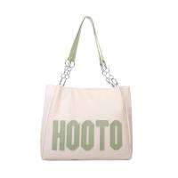 Large-capacity tote bag Korean version new simple letter chain shoulder bag retro commuter women's shopping bag  Green