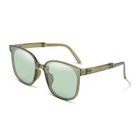 New Foldable Sunglasses Polarized Sunglasses Fashionable and Lightweight Sunscreen Foldable Driving  Green