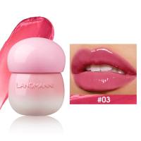 LANGMANNI new mushroom lip glaze moisturizing lip gloss moisturizing lips small mushroom jar is not easy to fade and not sticky  Multicolor 3