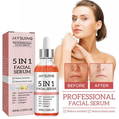 Jaysuing esencia facial 5 en 1 antiarrugas, reafirmante, aclara manchas, hidrata, nutre y embellece la piel