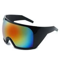 Neue europäische und amerikanische übergroße Punk-Sonnenbrille für Männer und Frauen im Outdoor-Sport, Sonnenbrille mit integrierter Rahmenmaske  Mehrfarbig