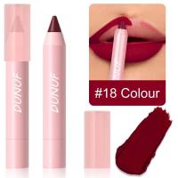 DUNUF 18 colores mate boca lápiz rojo no es fácil de quitar maquillaje terciopelo mate niebla lápiz labial labio esmalte  multicolores 6