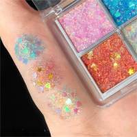 DIKALU four-color glitter eye shadow palette 4-color pumpkin cherry glitter popping candy ins eye shadow  Multicolor 4