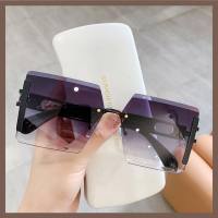 Nuevas gafas de sol de estilo europeo y americano a la moda con montura grande de metal, nuevas gafas de sol con personalidad hueca, gafas de sol  gris